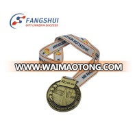 Custom promotional award marathon running sport no minimum antique old plated zinc alloy metal medals