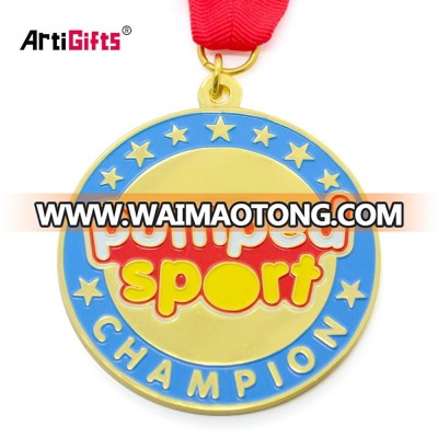 Promotion metal souvenir products gold judo medal for children