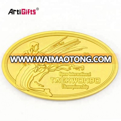 Promotional cheap metal customized logo design gold plating medals