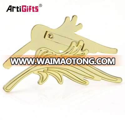 Blank Leaf shape gold metal uk decorative car lapel pin