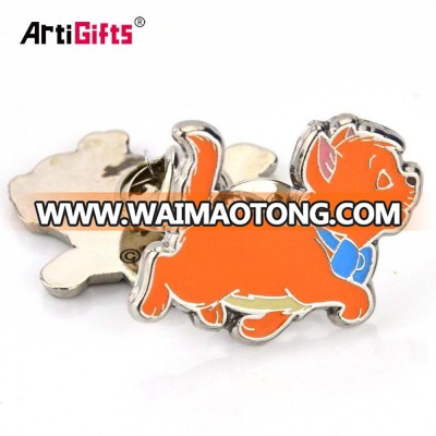 Custom shape bronze soft and hard enamel metal animal dog lapel pin badge