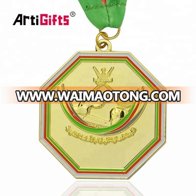 Custom design sports medal trophies awards gold plating soft enamel medal