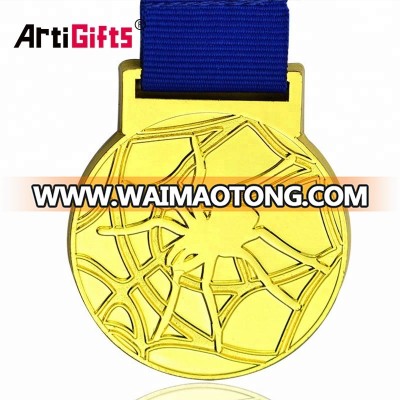 2018 new design zinc alloy customized souvenir gold plating casting medal